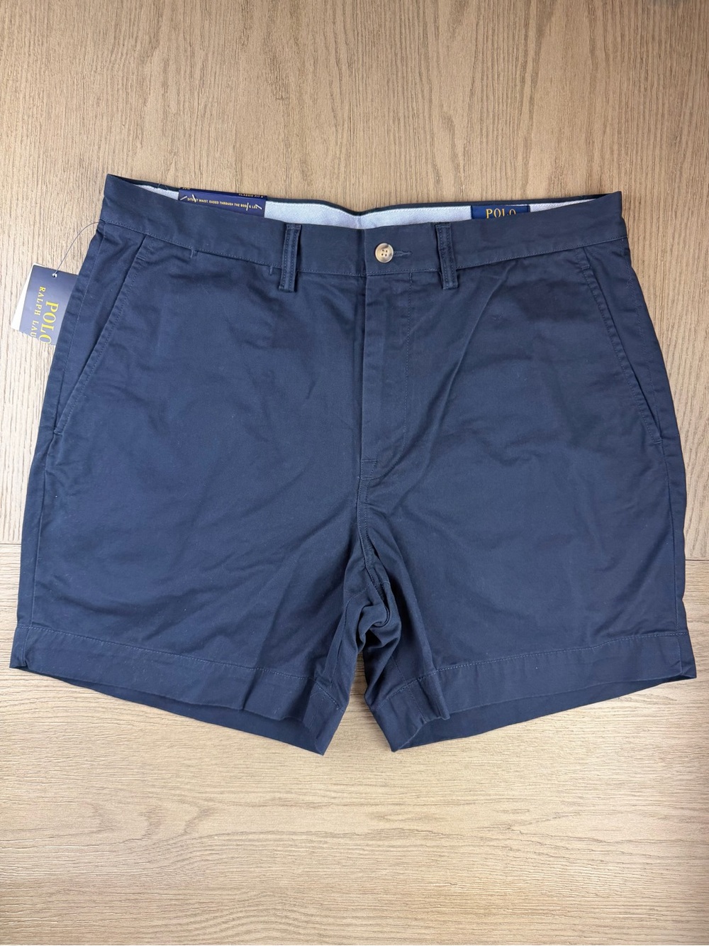 Polo Ralph Lauren Navy Classic Fit Chino Shorts Stretch Men 34 6" NWT